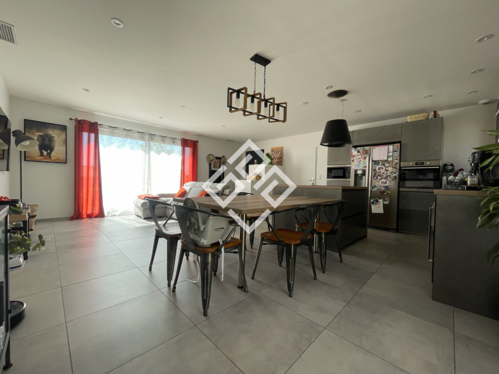 Maison moderne avec jardin et grand séjour